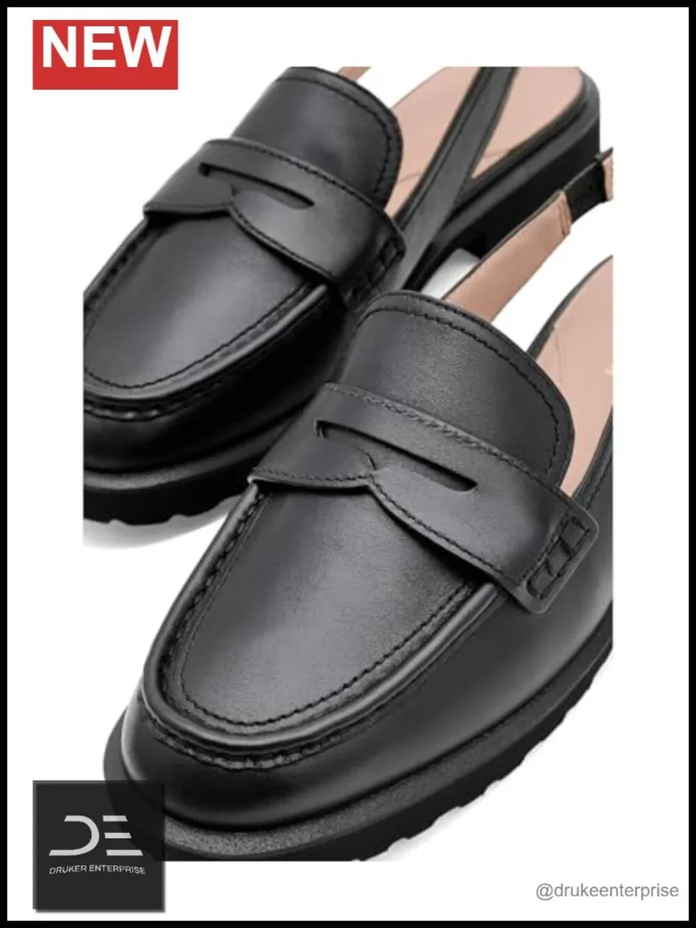 Leather Penny Sling Loafers Business Casual Comfort